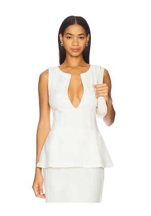 FAITHFULL THE BRAND Melia Top in White. Size L. Also in XL, XS.