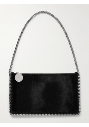 Stella McCartney - Falabella Pochette Brushed-velvet Shoulder Bag - Black - One size