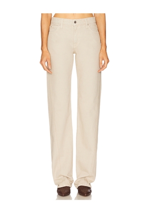 GRLFRND Graham Low Rise Straight Twisted Seam in Beige. Size 24. Also in 25, 26, 27, 28, 29, 31, 32.