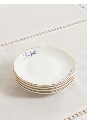 Ralph Lauren Home - Ralph's Set Of Four Bone China Canapé Plates - White - One size