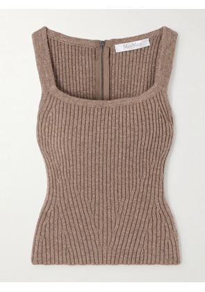 Max Mara - Aretusa Ribbed Wool-blend Tank Top - Brown - x small,small,medium,large