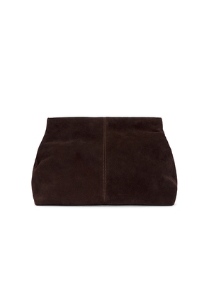 Flattered Clay Clutch in Chocolate.