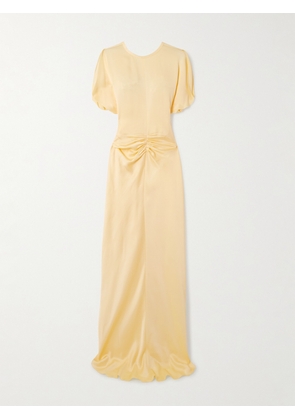 Victoria Beckham - Bella Satin-crepe Gown - Yellow - UK 4,UK 6,UK 8,UK 10,UK 12,UK 14,UK 16