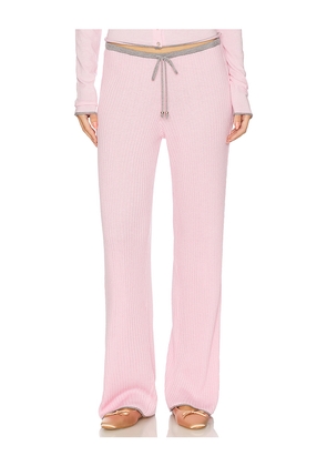 Frankies Bikinis Lochlin Knit Pant in Rose. Size M. Also in S, XS.