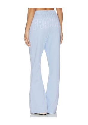 Frankies Bikinis Travel Day Cotton Pant in Baby Blue. Size M. Also in S, XS.