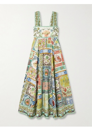 ALÉMAIS - Tommasina Ric Rac-trimmed Printed Cotton-poplin Maxi Dress - Multi - UK 6,UK 8,UK 10,UK 12,UK 14