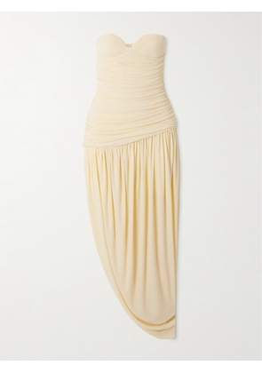 Magda Butrym - Ruched Crepe-jersey Dress - Cream - FR 34,FR 36,FR 38,FR 40