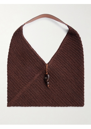 Hunting Season - Origami Large Leather-trimmed Fique Tote - Brown - One size