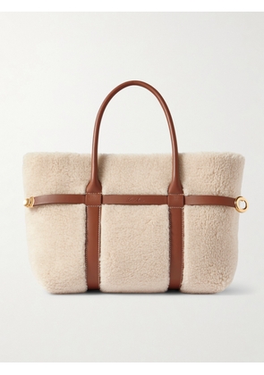 Loro Piana - Ghiera Small Leather-trimmed Cashmere And Silk-blend Fleece Tote - Cream - One size