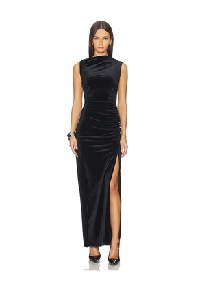 Good American Velvet High Neck Maxi Dress in Black. Size L. Also in M, S, XS, XXXXL/4X.