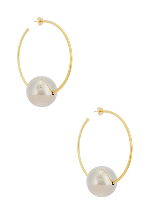Isabel Marant Elina Large Hoop Earrings in Metallic Gold,Metallic Silver.