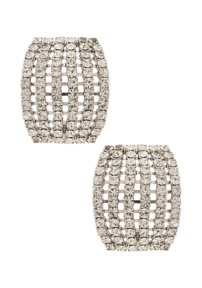 Jennifer Behr Kyrie Hoop Earrings in Metallic Silver.