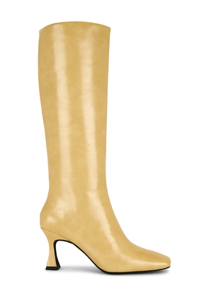 Jeffrey Campbell Checkmate-2 Boot in Yellow. Size 5.5. Also in 7, 7.5, 8, 9.