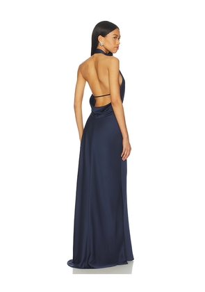 SIMKHAI Reannon Draped Gown in Navy. Size 0. Also in 10, 6.