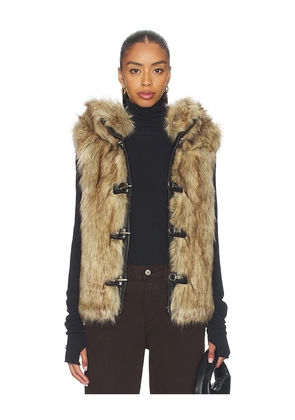 Jaded London Mendoza Faux Fur Gilet in Blonde. Size L. Also in M, S, XL, XS.