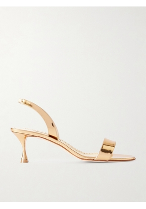 Manolo Blahnik - Cupisanpla 50 Metallic Leather Slingback Sandals - Gold - IT35,IT36,IT36.5,IT37,IT37.5,IT38,IT38.5,IT39,IT39.5,IT40,IT40.5,IT41,IT41.5,IT42,IT43