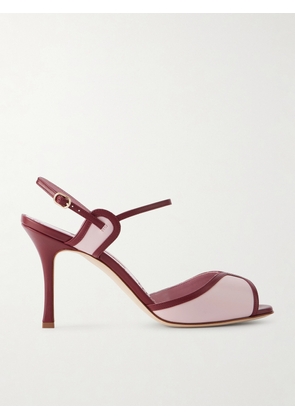 Manolo Blahnik - Todda 90 Two-tone Leather Sandals - Pink - IT36,IT36.5,IT37,IT37.5,IT38,IT38.5,IT39,IT39.5,IT40,IT40.5,IT41,IT41.5,IT42