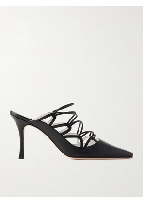 Manolo Blahnik - Netas 90 Leather Mules - Black - IT36,IT36.5,IT37,IT37.5,IT38,IT38.5,IT39,IT39.5,IT40,IT40.5,IT41,IT41.5,IT42
