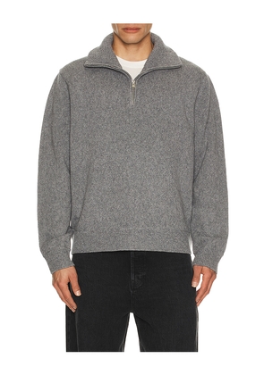 FRAME Wool Zip Sweater in Grey. Size M. Also in S, XL/1X.