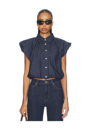 FRAME Shell Top in Blue. Size L. Also in M, S, XL, XS.