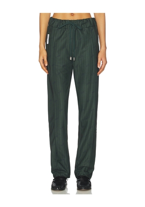 GCDS Triacetate Pinstripe Jogger in Dark Green. Size L. Also in M, S, XS.