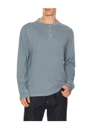 Fair Harbor Saltaire Long Sleeve Henley in Blue. Size L. Also in M, S, XL/1X.