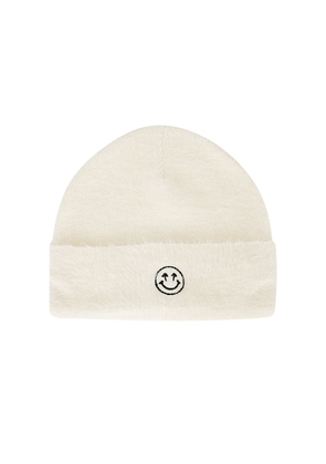 Happy Caps Furry Beanie in White.