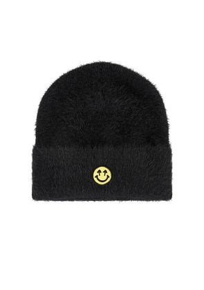 Happy Caps Furry Beanie in Black.