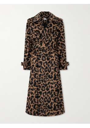 SIMKHAI - Rumi Belted Leopard-print Brushed-felt Coat - Animal print - x small,small,medium,large,x large