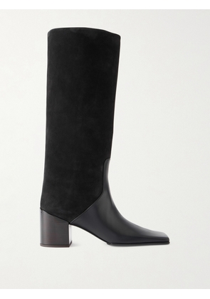 Alaïa - Textured-leather And Suede Knee Boots - Black - IT35,IT36,IT37,IT38,IT39,IT40,IT41