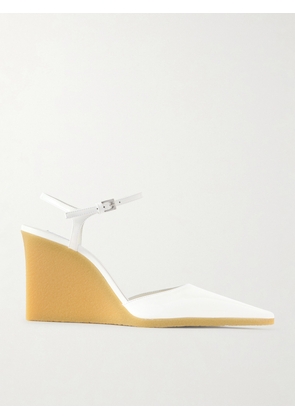 Alaïa - Patent-leather Wedge Pumps - White - IT35,IT36,IT37,IT38,IT39,IT40,IT41