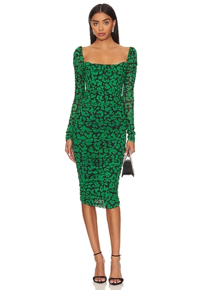 Michael Costello x REVOLVE Nobu Midi Dress in Green. Size XS. Also in XXS.