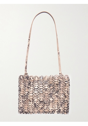 RABANNE - Snake-effect Leather Chainmail Shoulder Bag - Animal print - One size