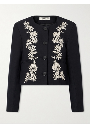 S.S. Daley - Ophelia Cropped Embroidered Woven Jacket - Black - x small,small,medium,large,x large