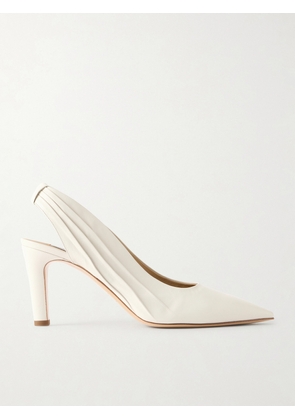 Gabriela Hearst - Amari Ruched Leather Slingback Pumps - Cream - IT36,IT36.5,IT37,IT37.5,IT38,IT38.5,IT39,IT39.5,IT40,IT40.5,IT41,IT41.5,IT42