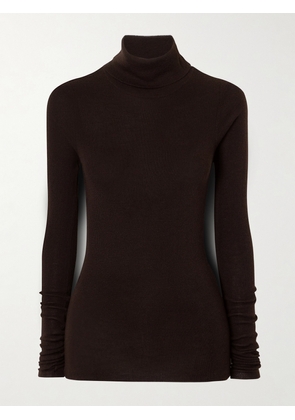The Frankie Shop - Utica Wool And Silk-blend Turtleneck Sweater - Brown - XXS,XS,S,M,L,XL