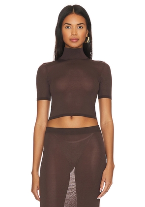 L'Academie Hadi Top in Chocolate. Size L. Also in M, S.