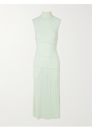 Proenza Schouler - Federica Layered Ribbed-knit Midi Dress - Green - x small,small,medium,large,x large