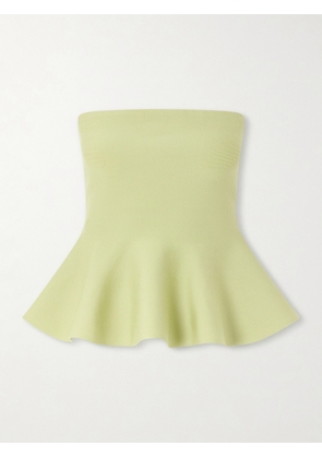 HIGH SPORT - Eric Strapless Wool-blend Peplum Top - Green - x small,small,medium,large,x large
