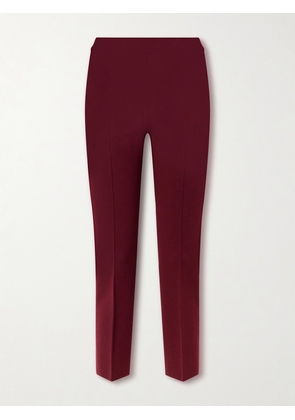 HIGH SPORT - Louis Cropped Stretch Wool-blend Slim-leg Pants - Burgundy - xx small,x small,small,medium,large,x large