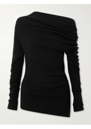 LISA YANG - Agie Ribbed Cotton And Cashmere-blend Sweater - Black - 01,2