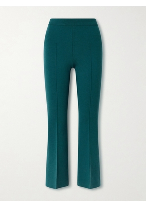 HIGH SPORT - Kick Cropped Wool-blend Flared Pants - Blue - xx small,x small,small,medium,large,x large