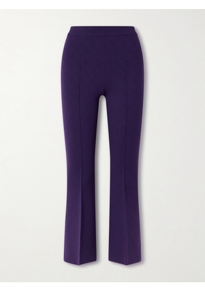 HIGH SPORT - Kick Cropped Wool-blend Flared Pants - Purple - xx small,x small,small,medium,large,x large