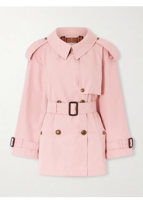 Burberry - Fitzrovia Double-breasted Belted Cotton-poplin Trench Coat - Pink - UK 6,UK 8,UK 10,UK 12,UK 14