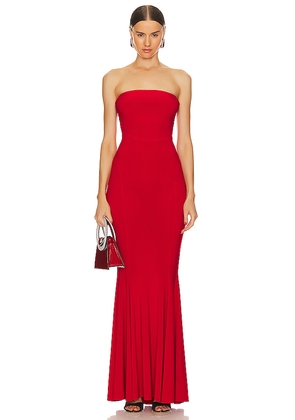 Norma Kamali Strapless Fishtail Gown in Red. Size M. Also in XL.