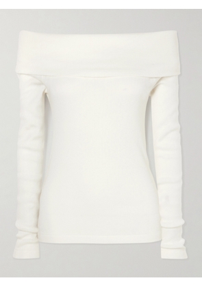 LISA YANG - Claudina Off-the-shoulder Cotton And Cashmere-blend Top - Off-white - 01,2