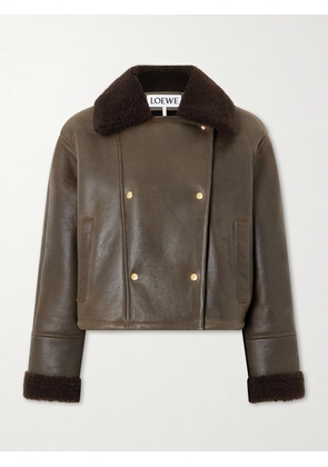 LOEWE - Double-breasted Shearling Jacket - Green - FR 34,FR 36,FR 38,FR 40,FR 42