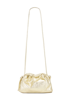 Mansur Gavriel Mini Cloud Clutch in Metallic Gold.