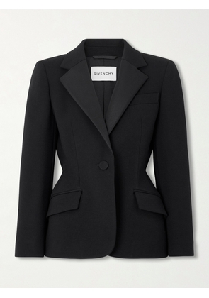 Givenchy - Silk-blend Twill-trimmed Textured Wool-blend Blazer - Black - FR 34,FR 36,FR 38,FR 40,FR 42,FR 44