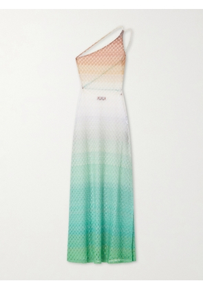 Missoni - One-shoulder Metallic Crochet-knit Coverup - Green - IT36,IT38,IT40,IT42,IT44,IT46,IT48